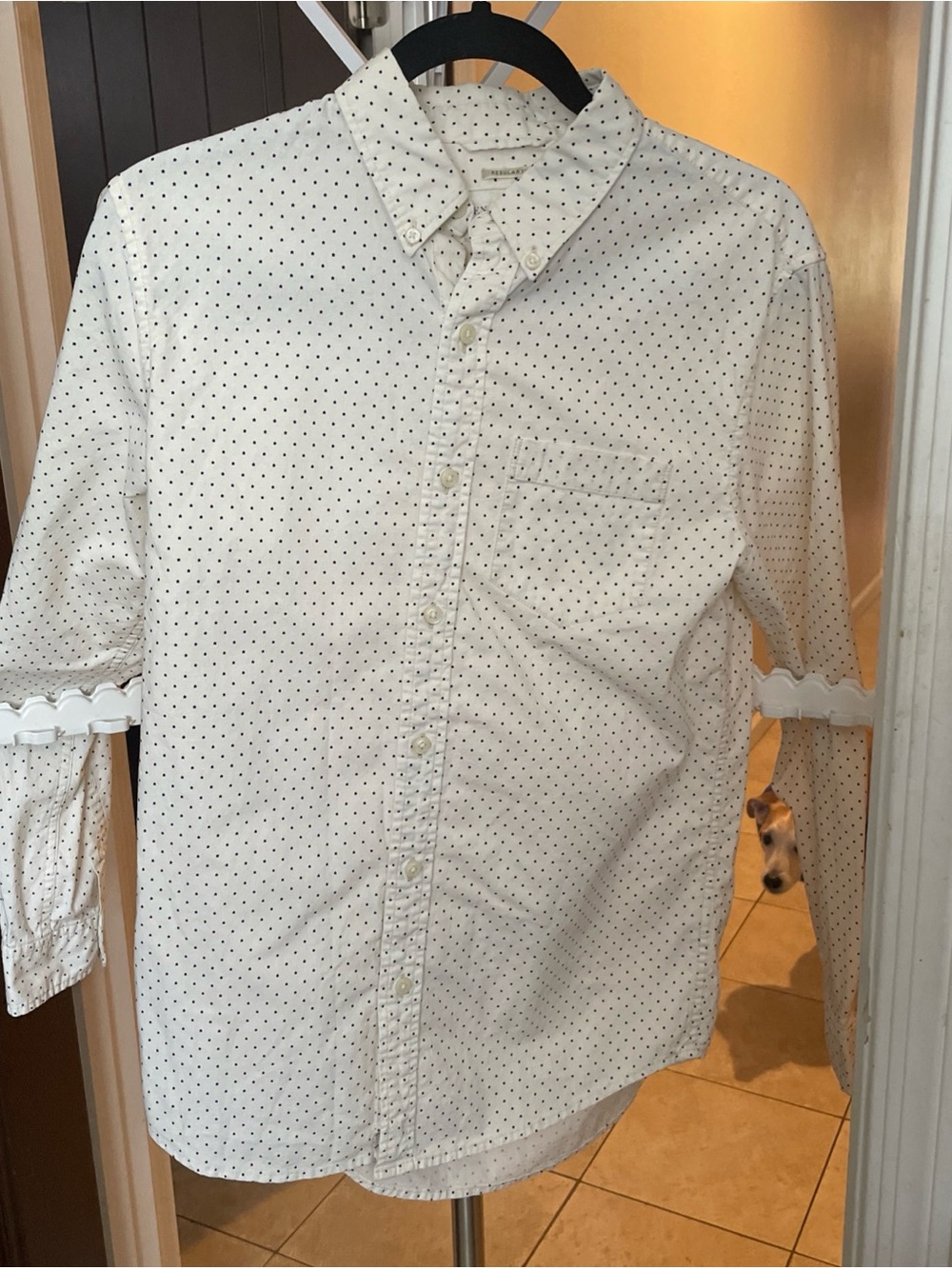 Denim & Supply Ralph Lauren White Button-Up Shirt with Black stars